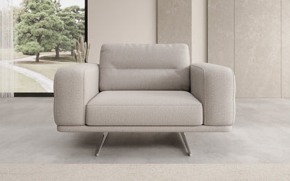 Designer Sofa‑Sessel Torino mit Armlehnen in Bouclé