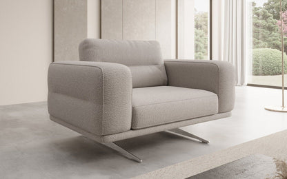 Designer Sofa‑Sessel Torino mit Armlehnen in Bouclé