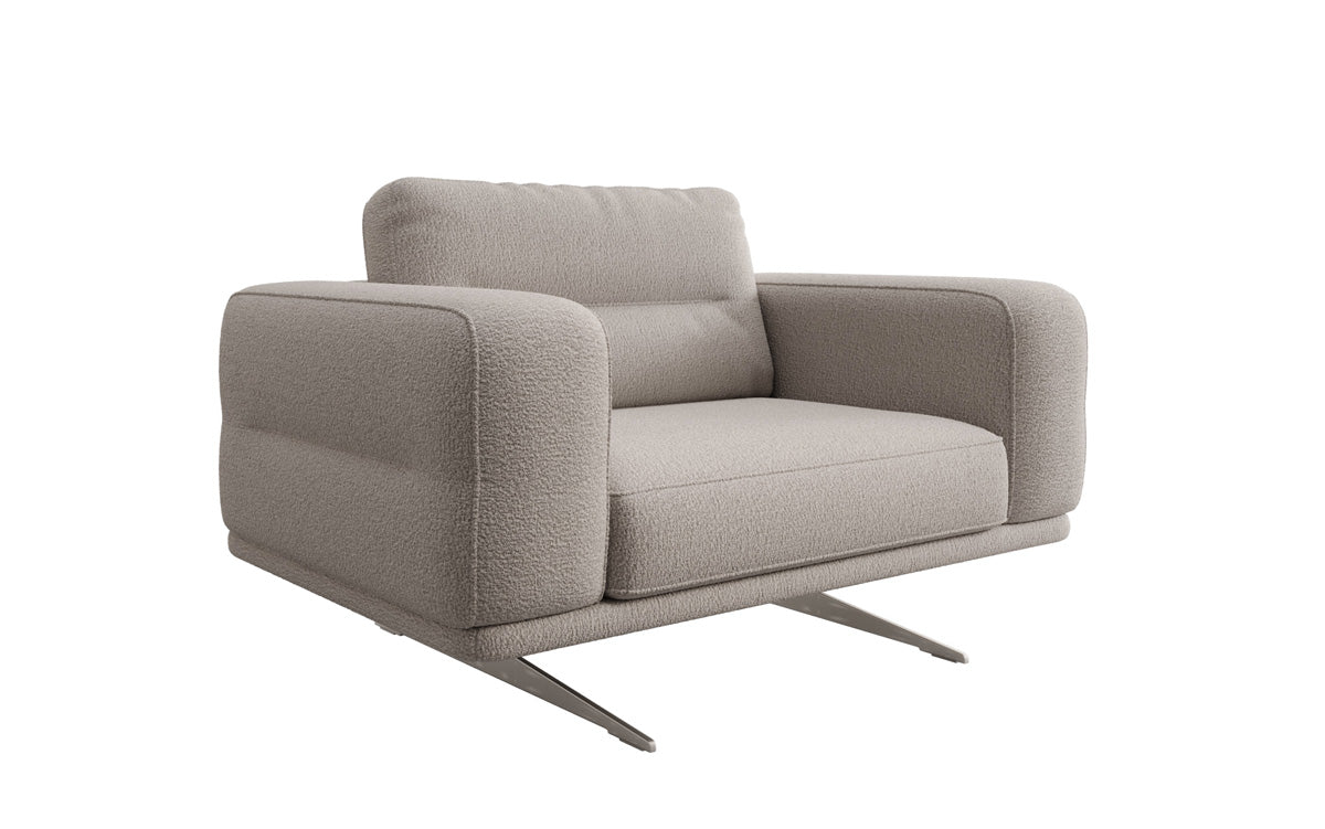 Designer Sofa‑Sessel Torino mit Armlehnen in Bouclé