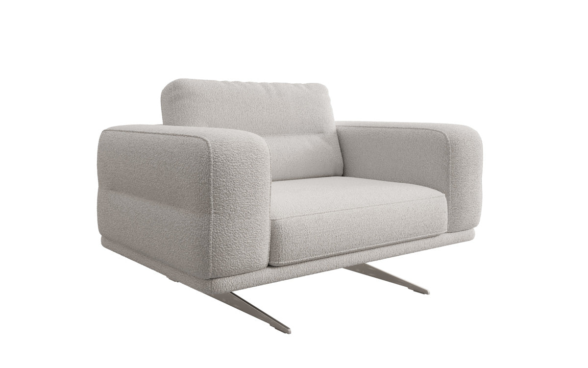 Designer Sofa‑Sessel Torino mit Armlehnen in Bouclé