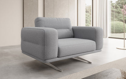 Designer Sofa‑Sessel Torino mit Armlehnen in Bouclé