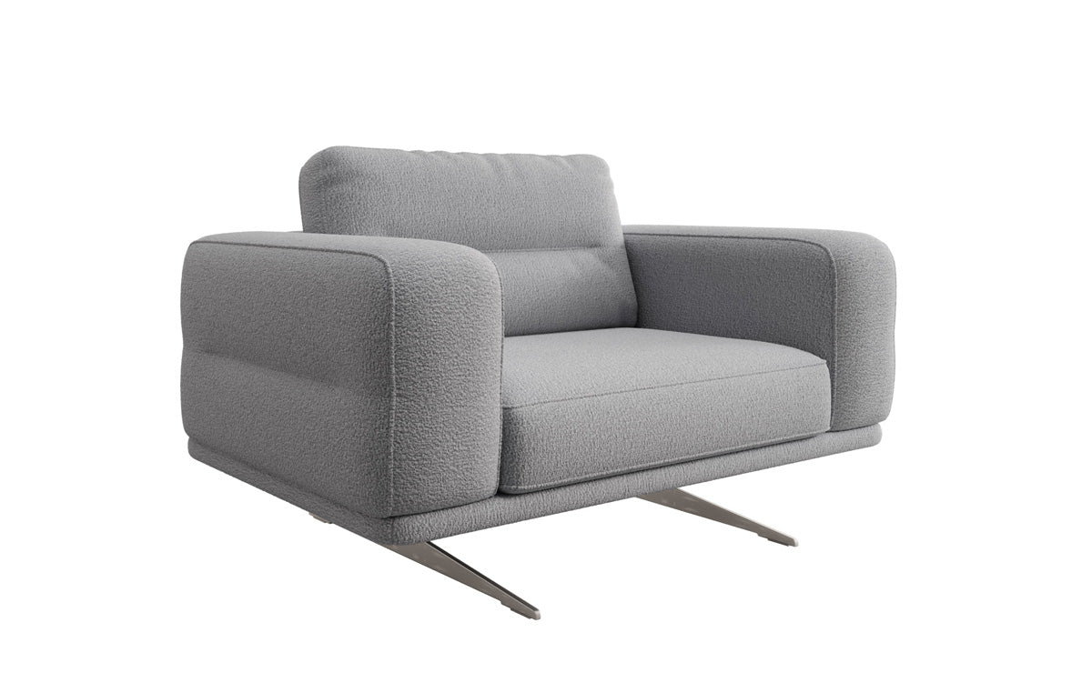 Designer Sofa‑Sessel Torino mit Armlehnen in Bouclé