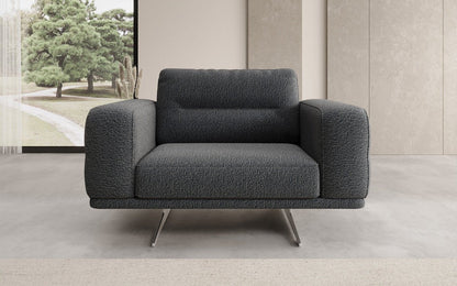 Designer Sofa‑Sessel Torino mit Armlehnen in Bouclé