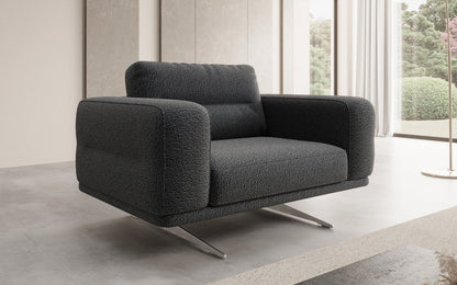 Designer Sofa‑Sessel Torino mit Armlehnen in Bouclé