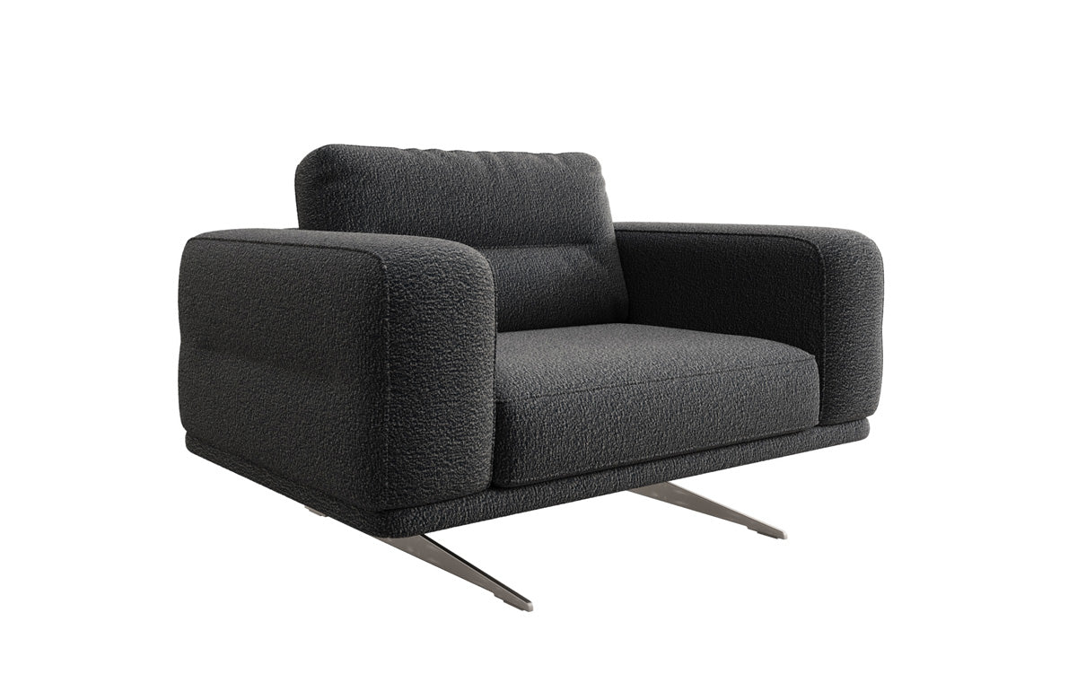 Designer Sofa‑Sessel Torino mit Armlehnen in Bouclé