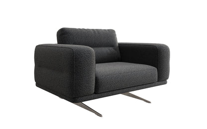Designer Sofa‑Sessel Torino mit Armlehnen in Bouclé