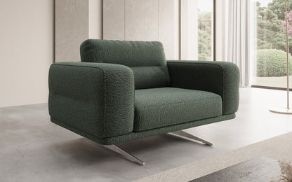 Designer Sofa‑Sessel Torino mit Armlehnen in Bouclé