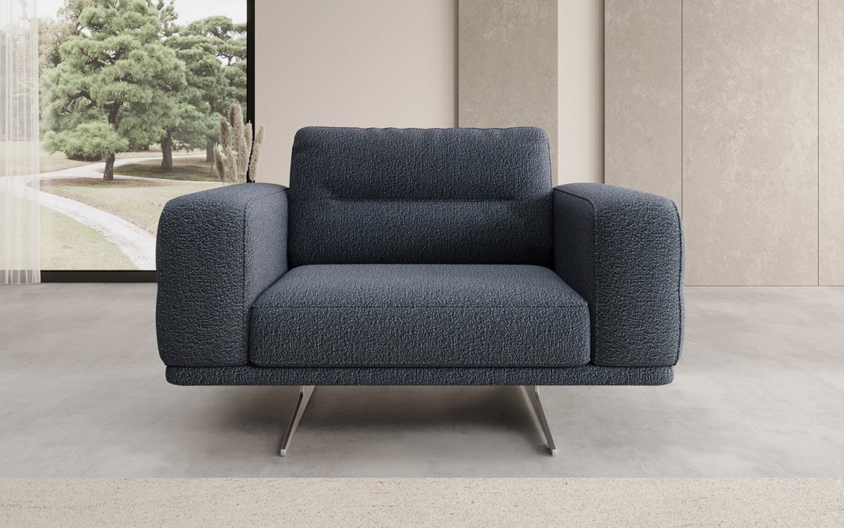 Designer Sofa‑Sessel Torino mit Armlehnen in Bouclé