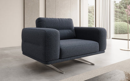 Designer Sofa‑Sessel Torino mit Armlehnen in Bouclé