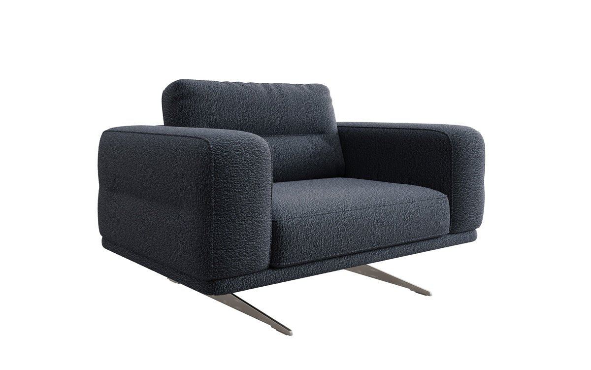 Designer Sofa‑Sessel Torino mit Armlehnen in Bouclé