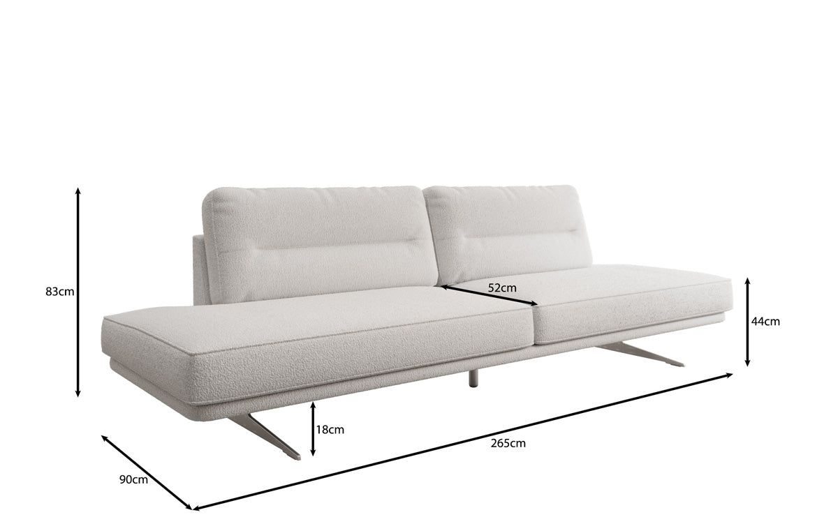 Luxusbetten24 Torino Designer Sofa Bouclé 3‑Sitzer