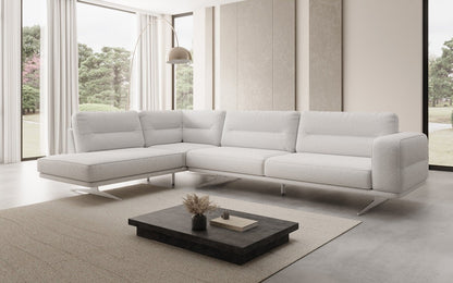 Designer L Sofa closed Torino in Bouclé