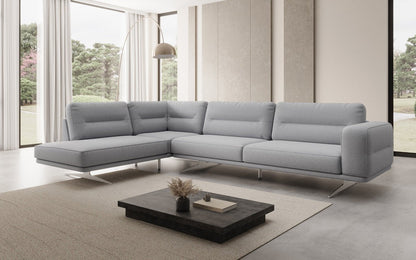 Designer L Sofa closed Torino in Bouclé