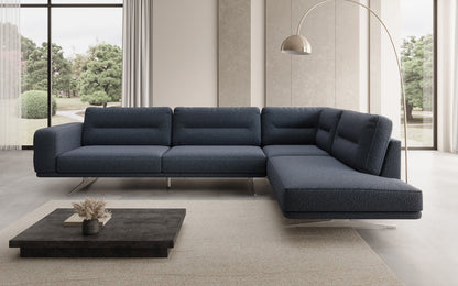 Designer L Sofa closed Torino in Bouclé