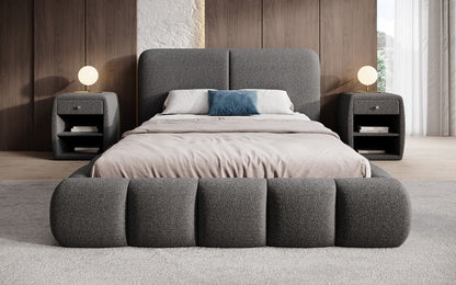 Luxusbetten24 Lolita Designer Polsterbett Bouclé mit Stauraum für Schlafzimmer