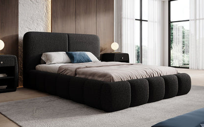 Luxusbetten24 Lolita Designer Polsterbett Bouclé mit Stauraum für Schlafzimmer