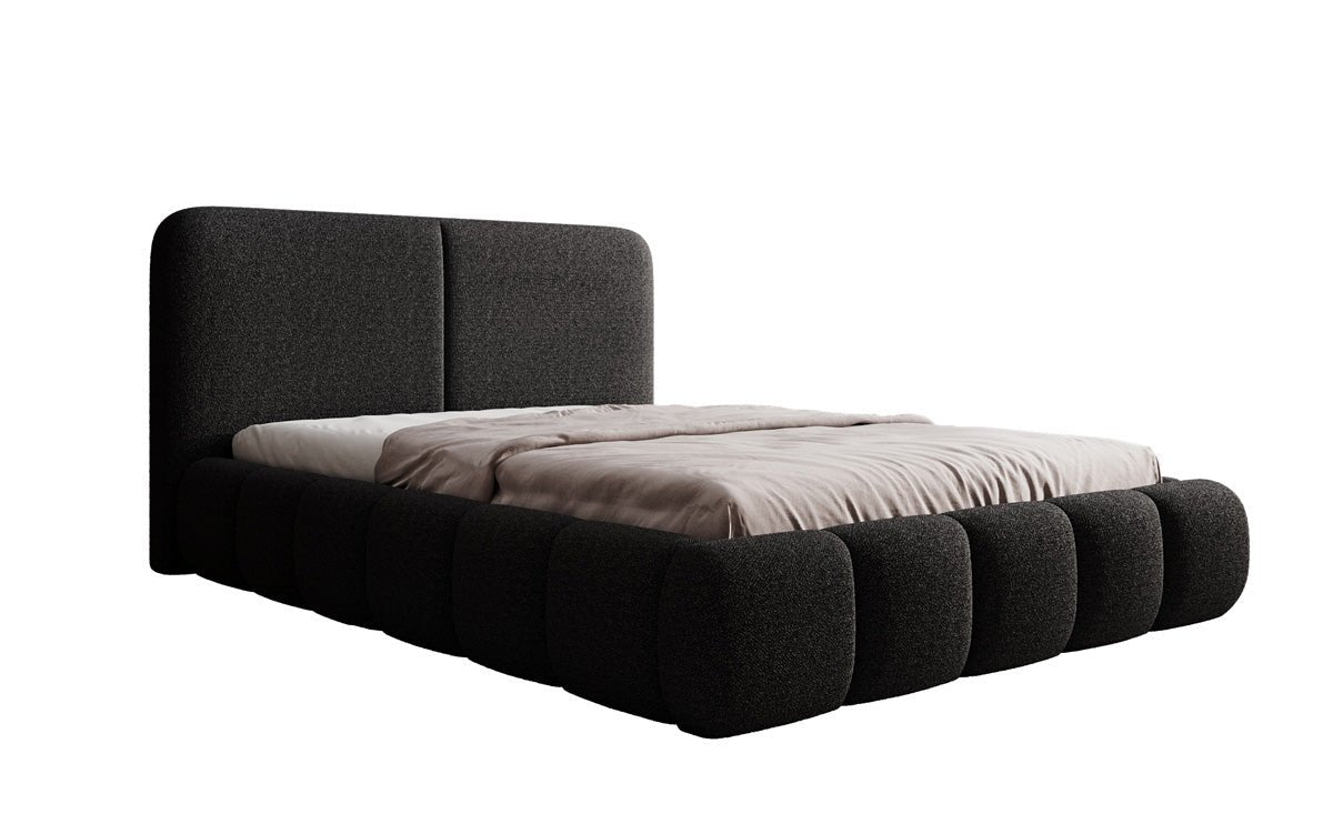 Luxusbetten24 Lolita Designer Polsterbett Bouclé mit Stauraum für Schlafzimmer