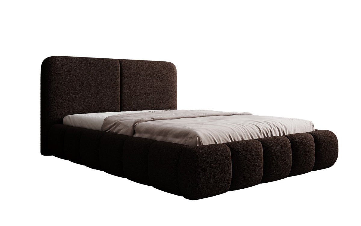 Luxusbetten24 Lolita Designer Polsterbett Bouclé mit Stauraum für Schlafzimmer