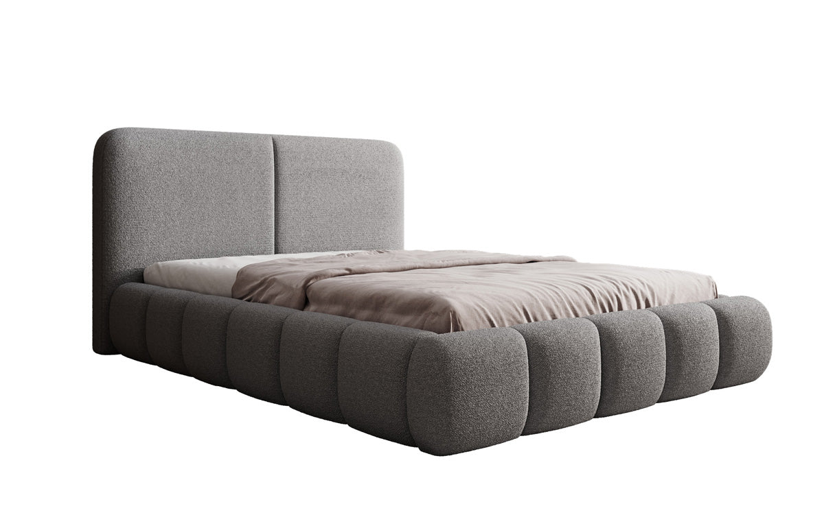 Luxusbetten24 Lolita Designer Polsterbett Bouclé mit Stauraum für Schlafzimmer