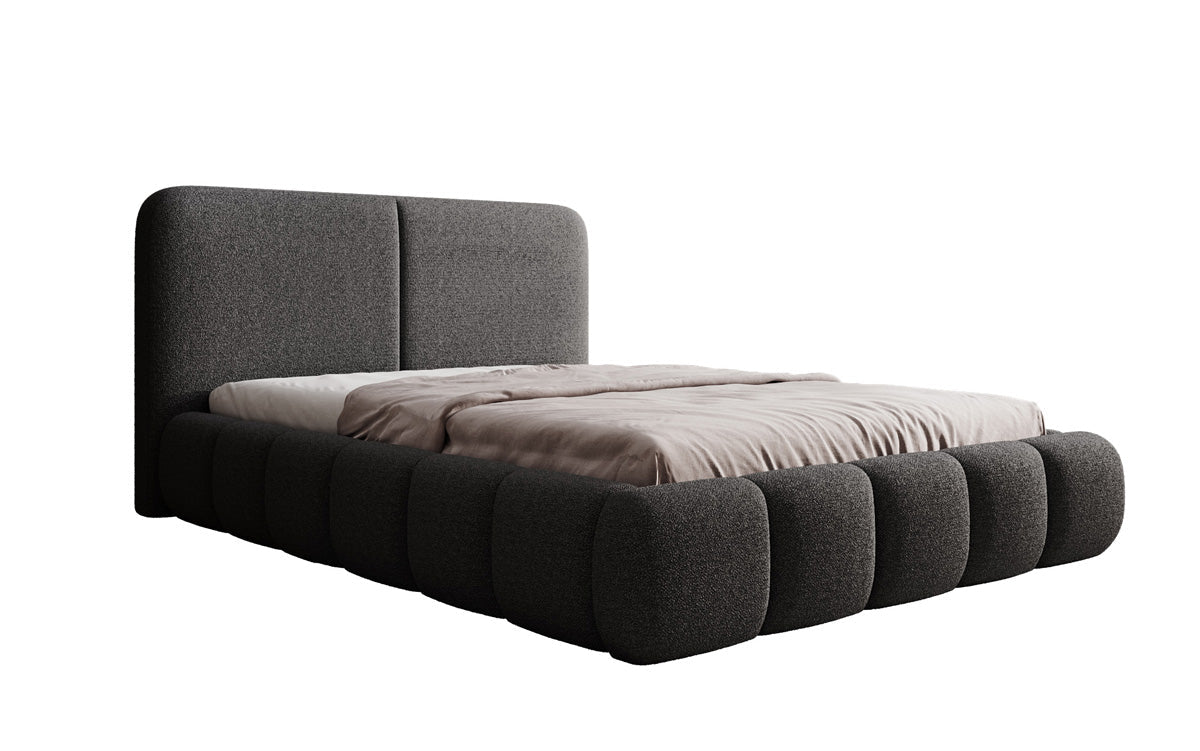 Luxusbetten24 Lolita Designer Polsterbett Bouclé mit Stauraum für Schlafzimmer