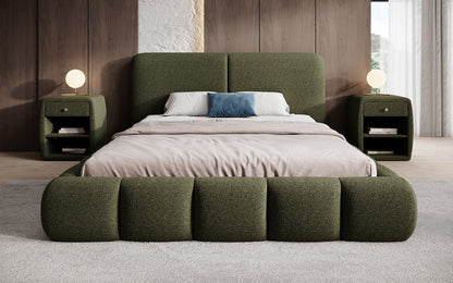 Luxusbetten24 Lolita Designer Polsterbett Bouclé mit Stauraum für Schlafzimmer