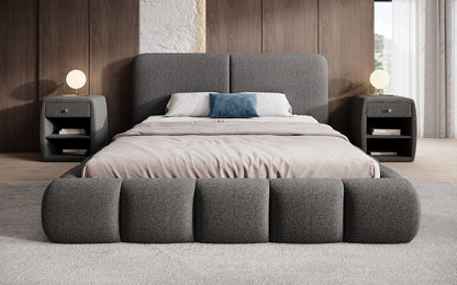 Luxusbetten24 Lolita Designer Polsterbett Bouclé mit Stauraum für Schlafzimmer