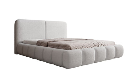 Luxusbetten24 Lolita Designer Polsterbett Bouclé mit Stauraum für Schlafzimmer