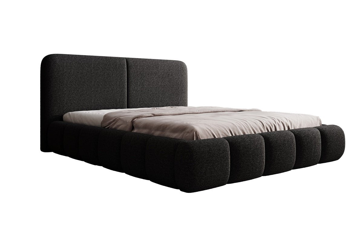 Luxusbetten24 Lolita Designer Polsterbett Bouclé mit Stauraum für Schlafzimmer
