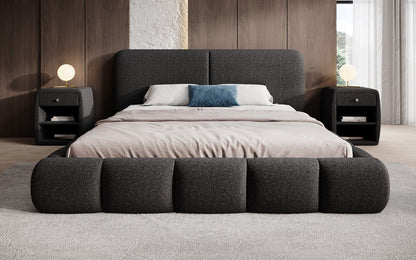 Luxusbetten24 Lolita Designer Polsterbett Bouclé mit Stauraum für Schlafzimmer