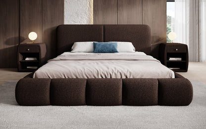 Luxusbetten24 Lolita Designer Polsterbett Bouclé mit Stauraum für Schlafzimmer