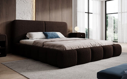 Luxusbetten24 Lolita Designer Polsterbett Bouclé mit Stauraum für Schlafzimmer