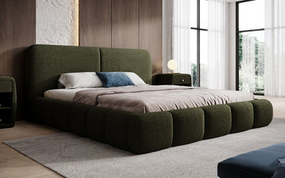 Luxusbetten24 Lolita Designer Polsterbett Bouclé mit Stauraum für Schlafzimmer
