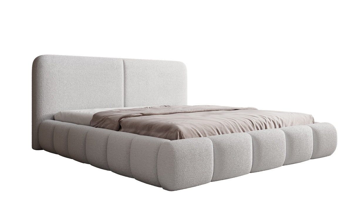 Luxusbetten24 Lolita Designer Polsterbett Bouclé mit Stauraum für Schlafzimmer