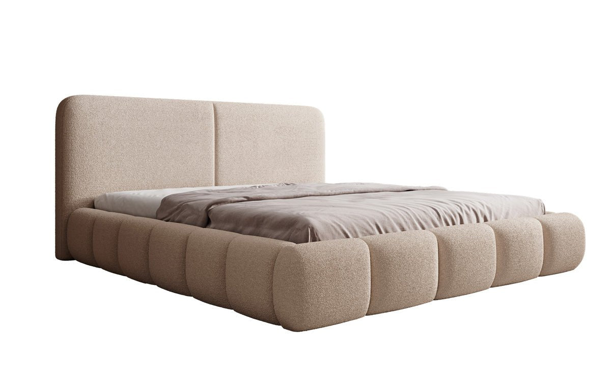 Luxusbetten24 Lolita Designer Polsterbett Bouclé mit Stauraum für Schlafzimmer