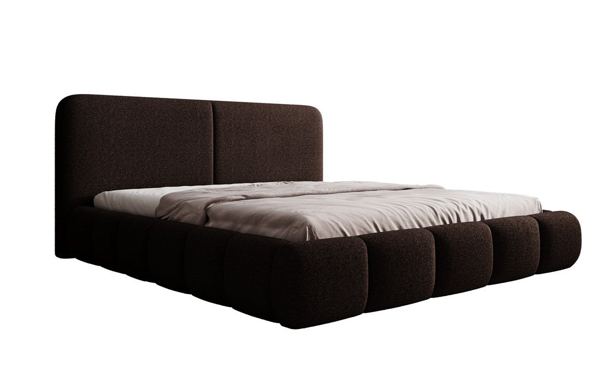 Luxusbetten24 Lolita Designer Polsterbett Bouclé mit Stauraum für Schlafzimmer