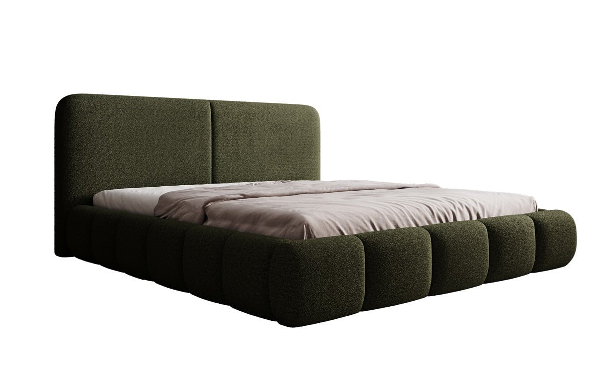 Luxusbetten24 Lolita Designer Polsterbett Bouclé mit Stauraum für Schlafzimmer