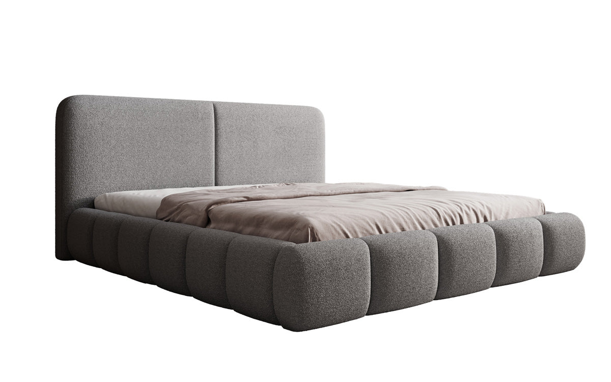 Luxusbetten24 Lolita Designer Polsterbett Bouclé mit Stauraum für Schlafzimmer