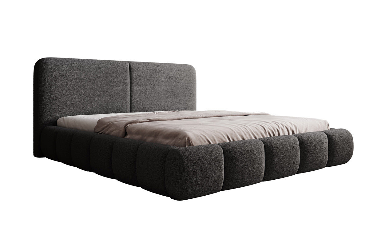 Luxusbetten24 Lolita Designer Polsterbett Bouclé mit Stauraum für Schlafzimmer