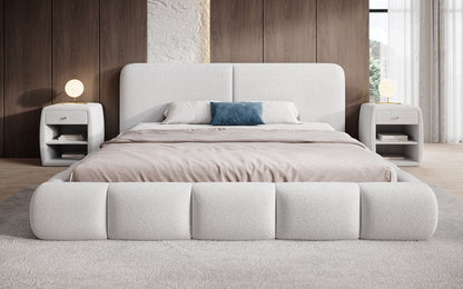 Luxusbetten24 Lolita Designer Polsterbett Bouclé mit Stauraum für Schlafzimmer