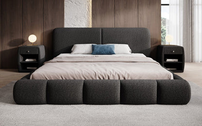 Luxusbetten24 Lolita Designer Polsterbett Bouclé mit Stauraum für Schlafzimmer