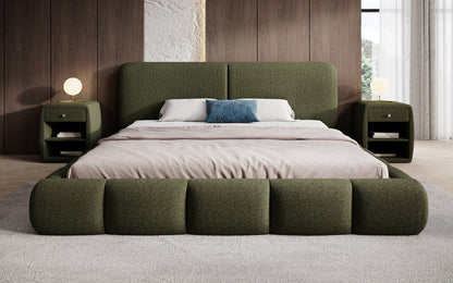 Luxusbetten24 Lolita Designer Polsterbett Bouclé mit Stauraum für Schlafzimmer