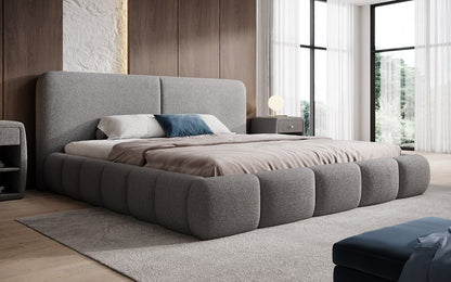 Luxusbetten24 Lolita Designer Polsterbett Bouclé mit Stauraum für Schlafzimmer