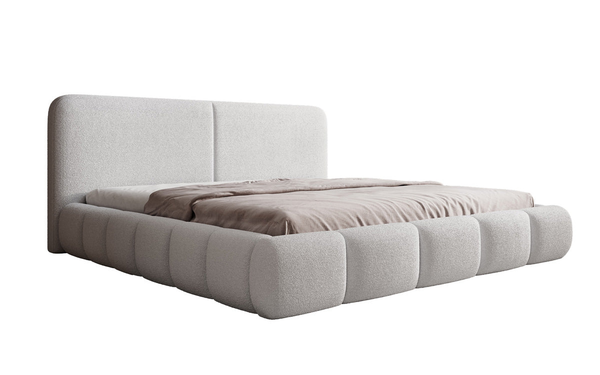 Luxusbetten24 Lolita Designer Polsterbett Bouclé mit Stauraum für Schlafzimmer