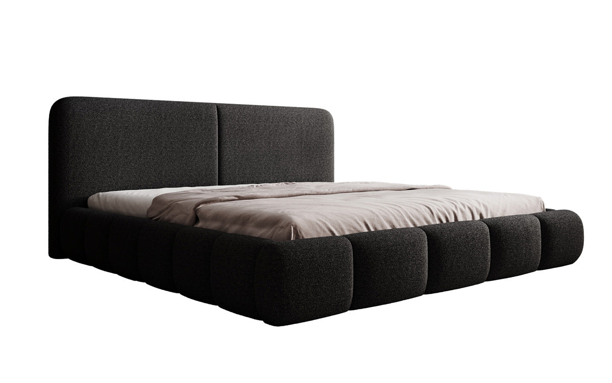 Luxusbetten24 Lolita Designer Polsterbett Bouclé mit Stauraum für Schlafzimmer