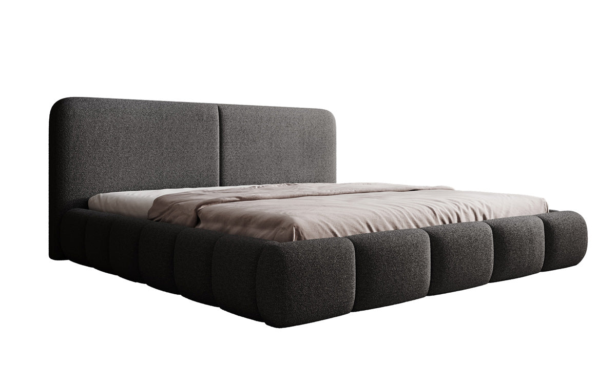 Luxusbetten24 Lolita Designer Polsterbett Bouclé mit Stauraum für Schlafzimmer