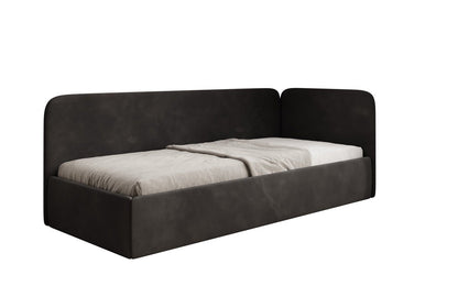 Luxusbetten24 Cleo Designer Polsterbett mit Stauraum, Samt, Links/Rechts