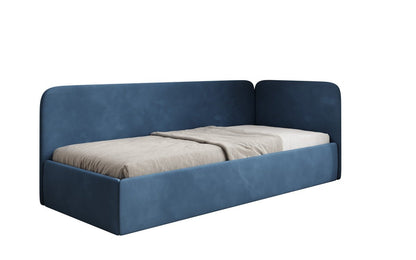 Luxusbetten24 Cleo Designer Polsterbett mit Stauraum, Samt, Links/Rechts