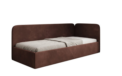 Luxusbetten24 Cleo Designer Polsterbett mit Stauraum, Samt, Links/Rechts