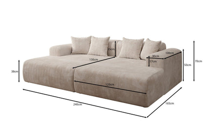 Luxusbetten24 Designer Shelly Lounge‑Sofa Cord Modernes Wohnzimmer Design