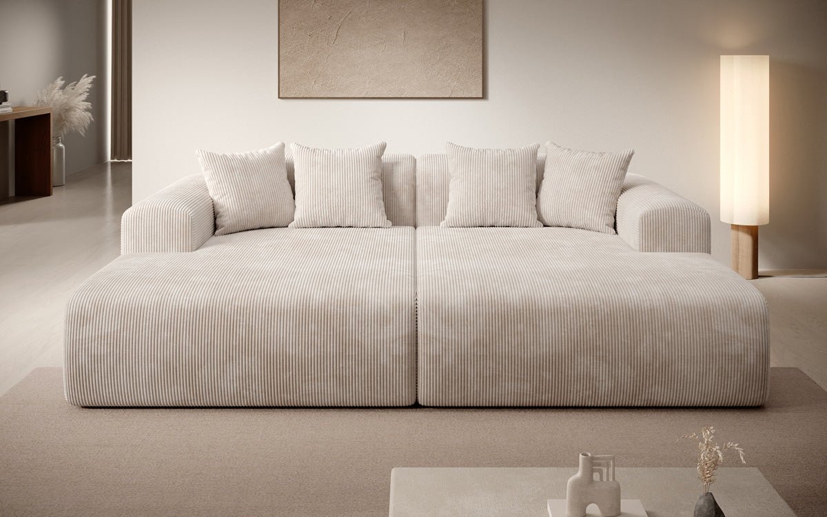 Luxusbetten24 Designer Shelly Lounge‑Sofa Cord Modernes Wohnzimmer Design